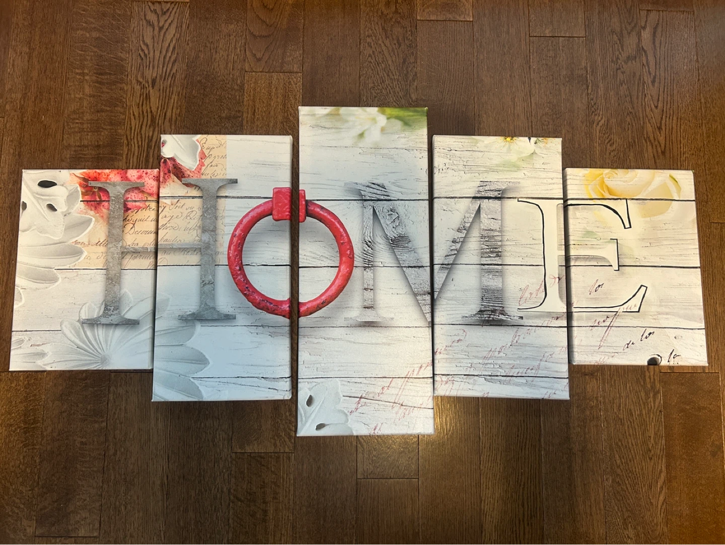 5-Piece "HOME" Wall Art Canvas Print