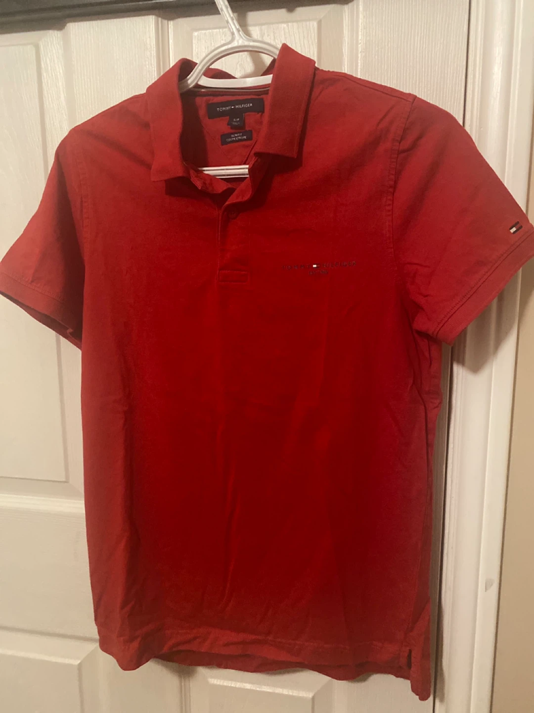 Red Tommy Hilfiger Polo Shirt