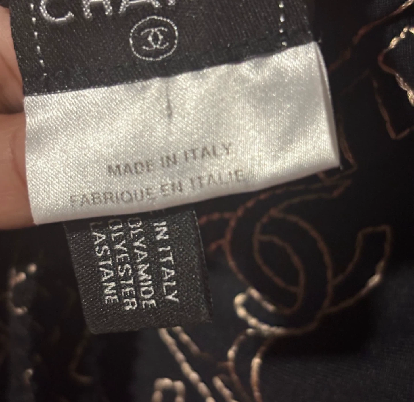 Chanel Black Gold CC Logo Print Top - photo 2
