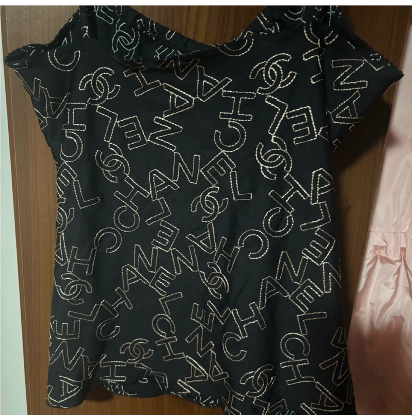 Chanel Black Gold CC Logo Print Top - photo 3