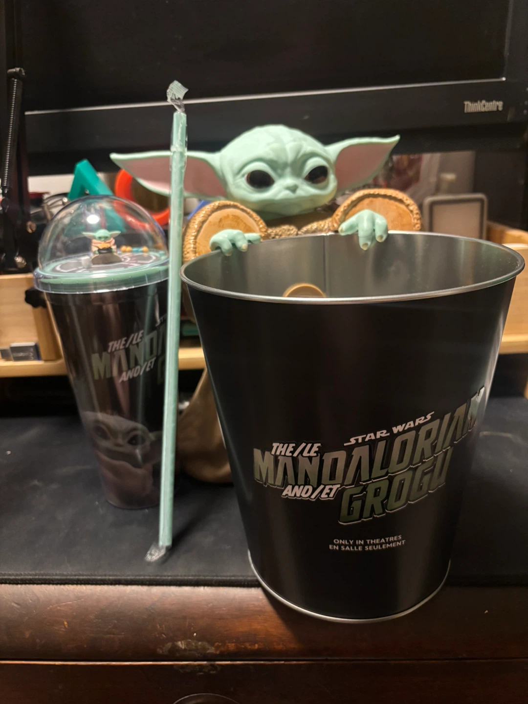 Mandalorian and Grogu popcorn tin and cup