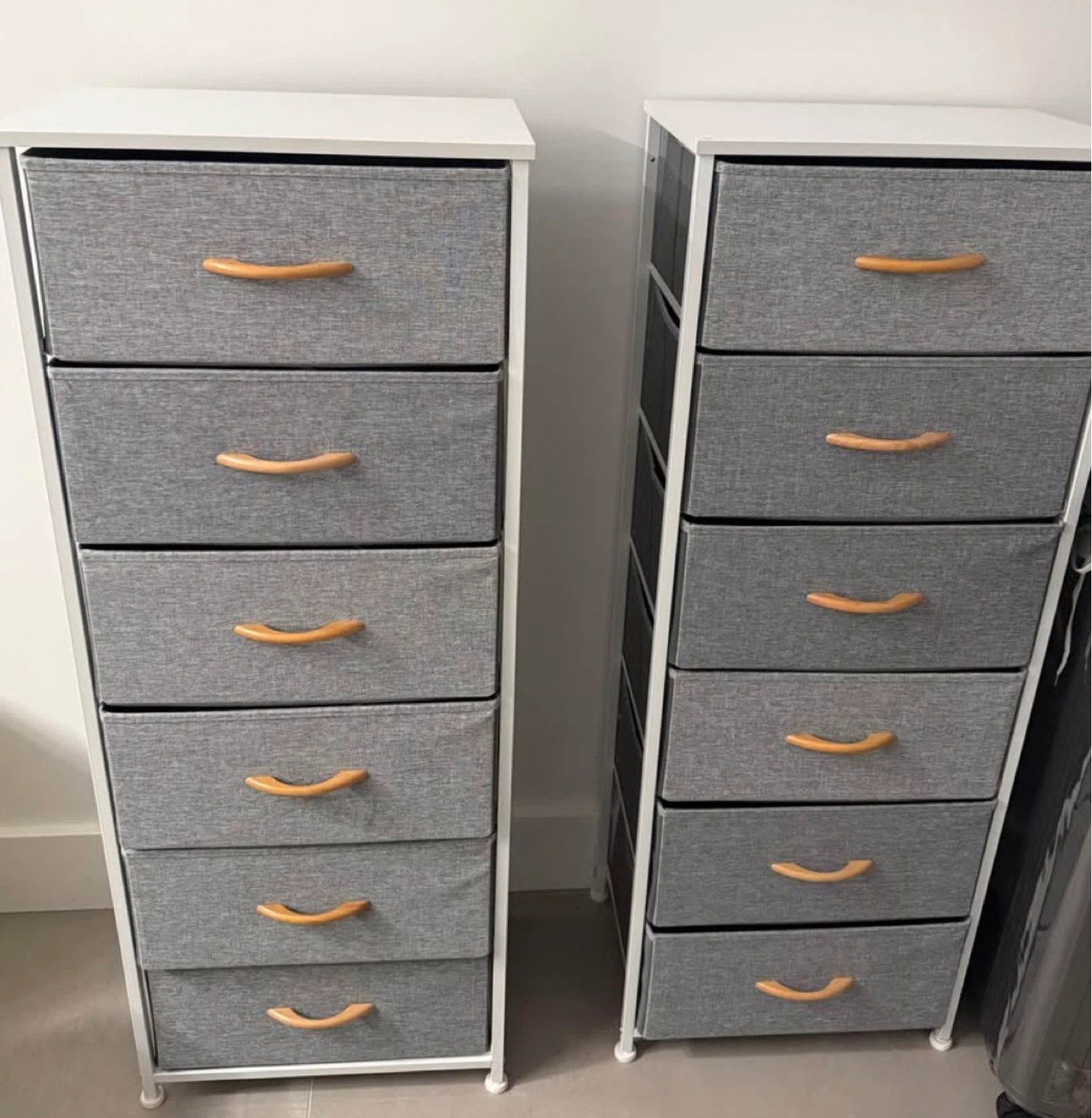 Gray Fabric 6 Drawer Dresser Chest_each price