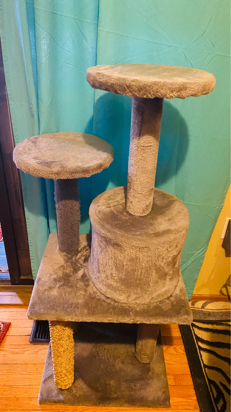 Grey Cat Tree 16”x19x46” tall - photo 2