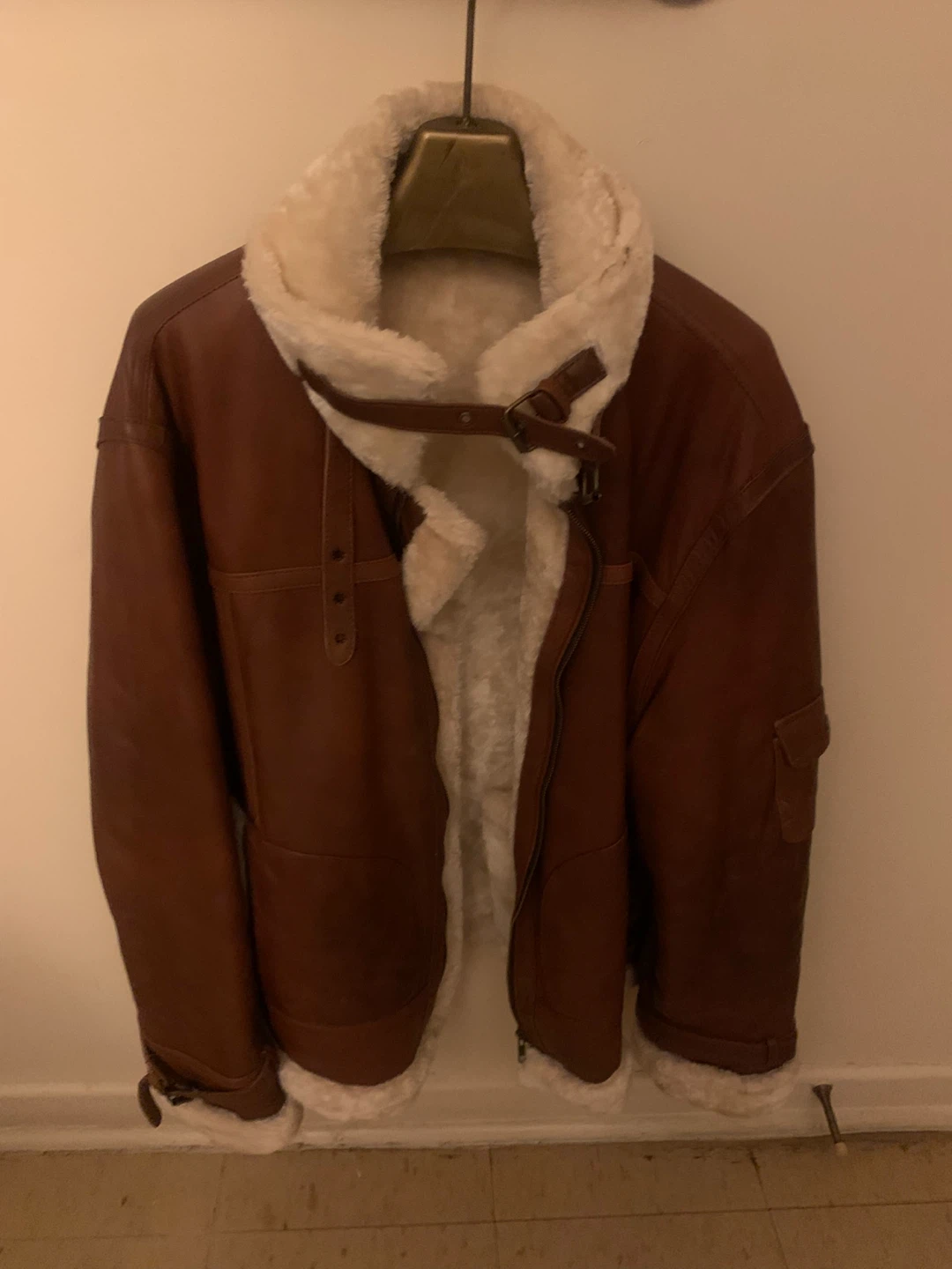 Brown Leather Shearling Jacket