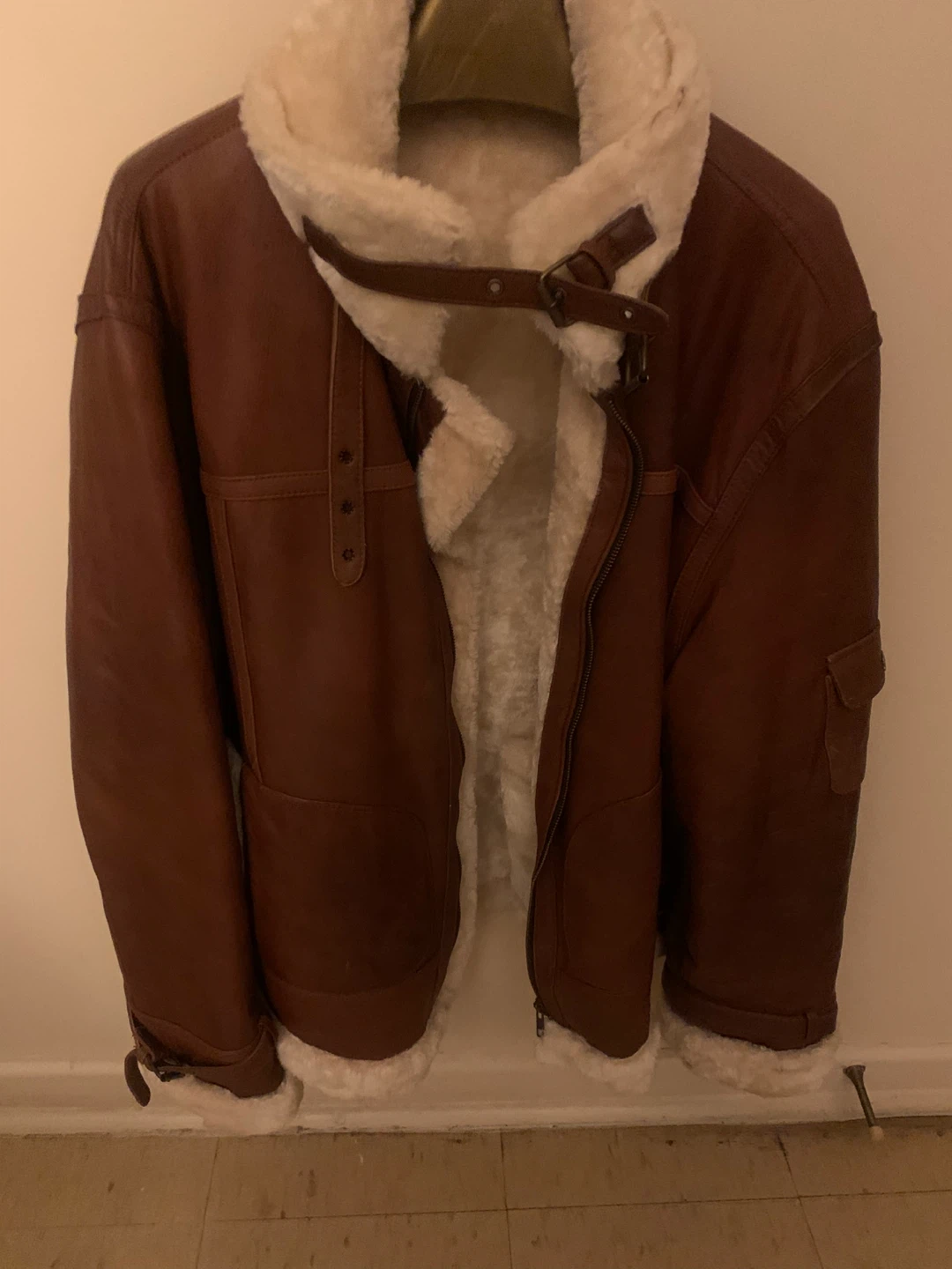 Brown Leather Shearling Jacket - photo 2