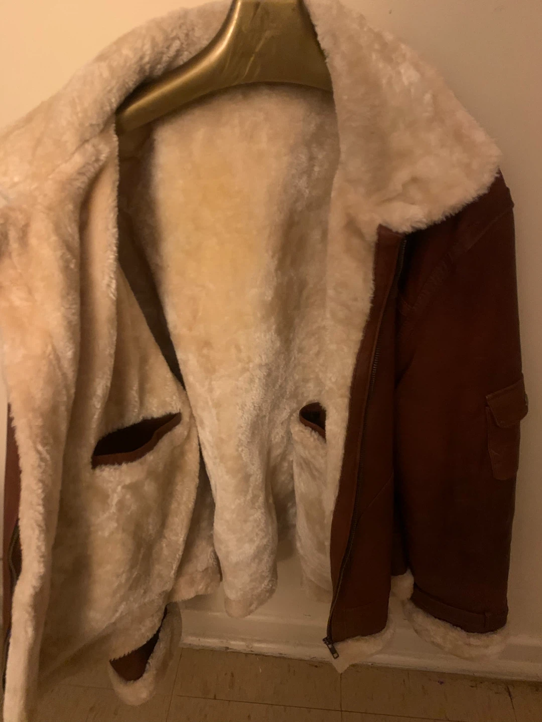 Brown Leather Shearling Jacket - photo 3