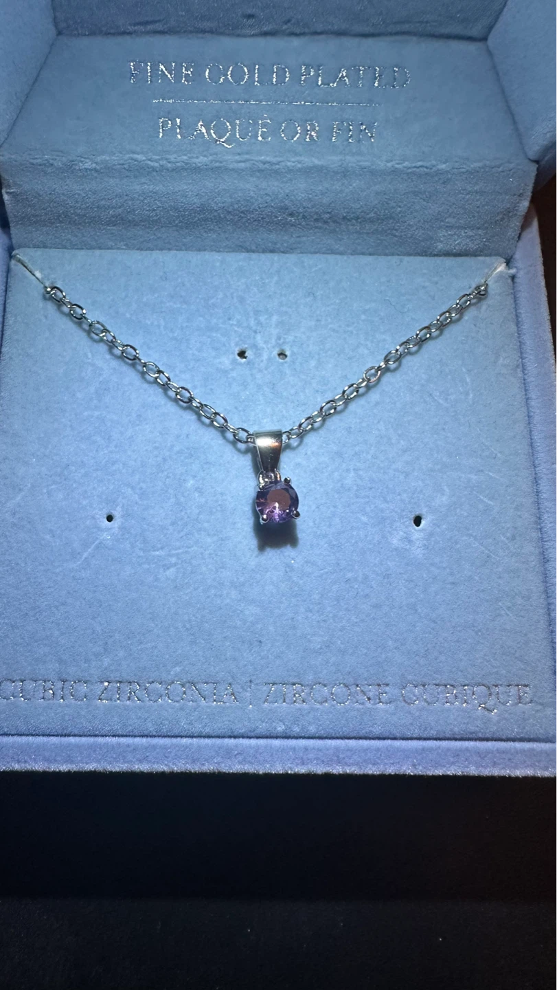 Purple Cubic Zirconia Pendant Necklace