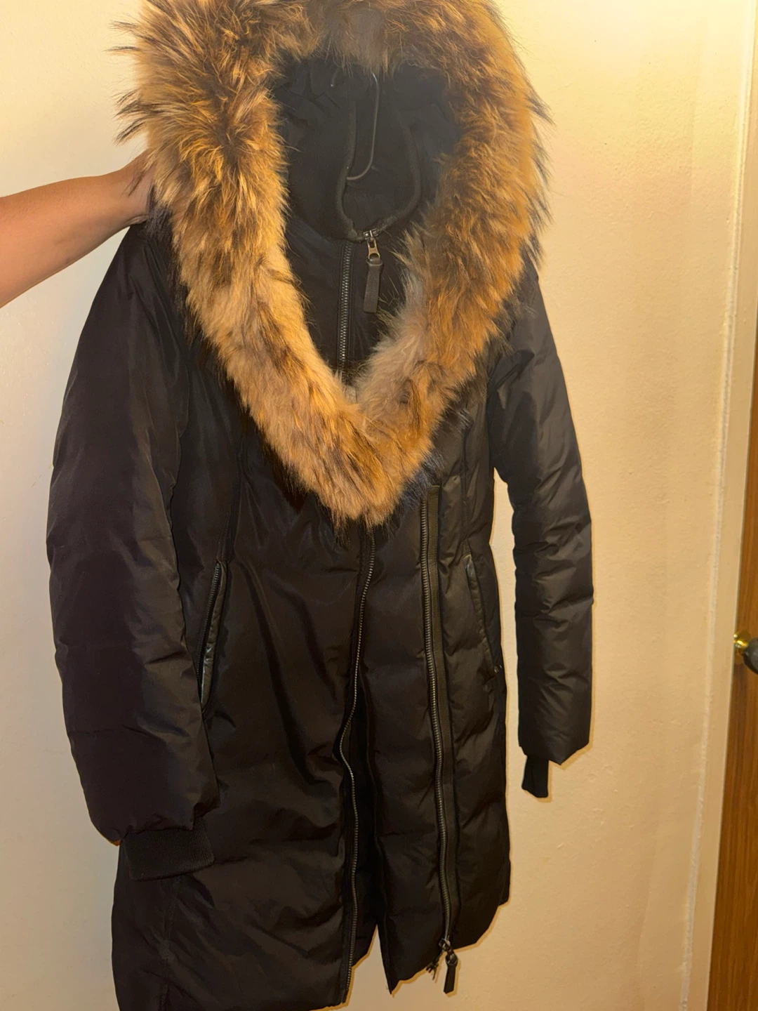 Mackage Black Down Winter Coat with Fur Hood