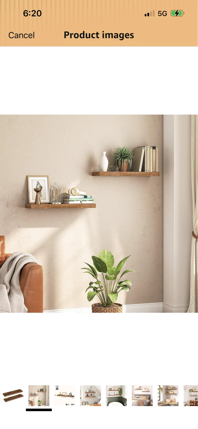 New Floating Shelves (Set of 2) - Rustic Wood Finish - photo 2
