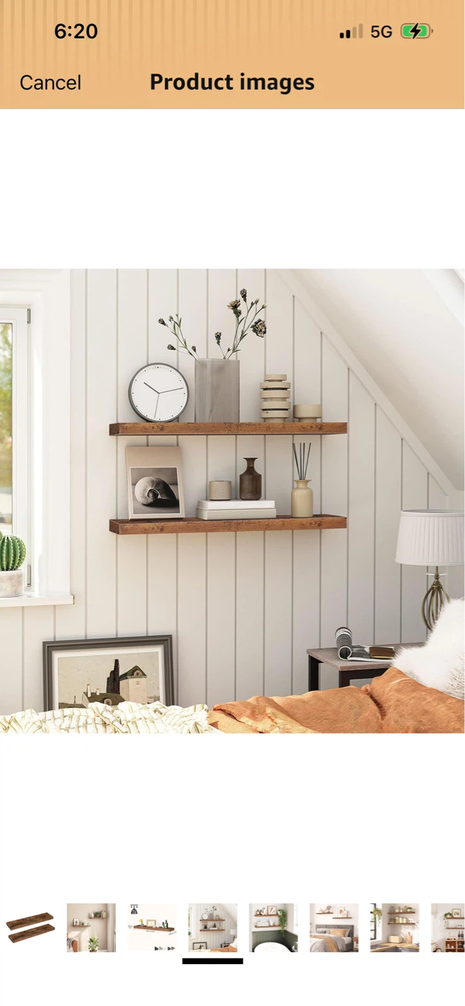 New Floating Shelves (Set of 2) - Rustic Wood Finish - photo 3