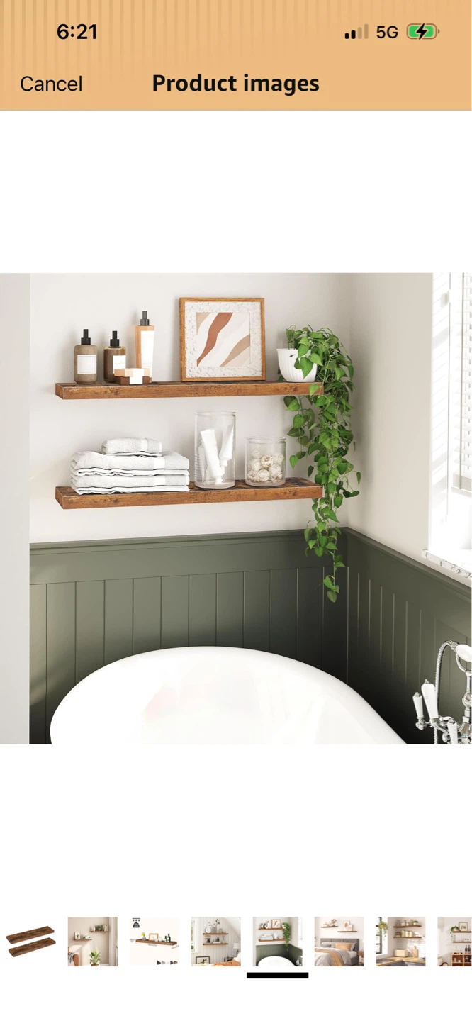 New Floating Shelves (Set of 2) - Rustic Wood Finish - photo 4