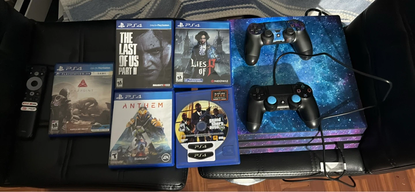 Custom Galaxy PS4 Pro Console Bundle with Games