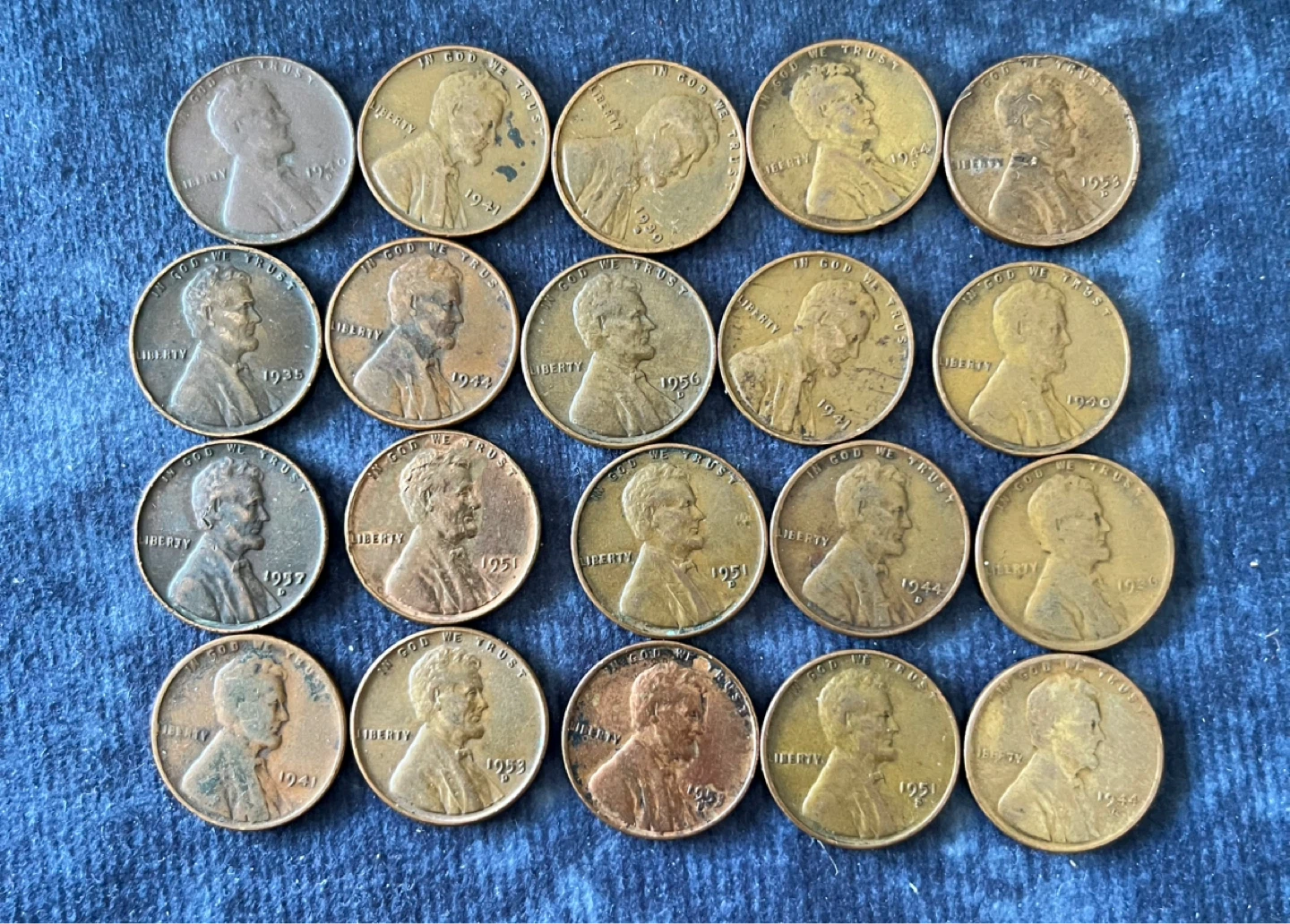 Collection of Lincoln Wheat Pennies (1930-1958)