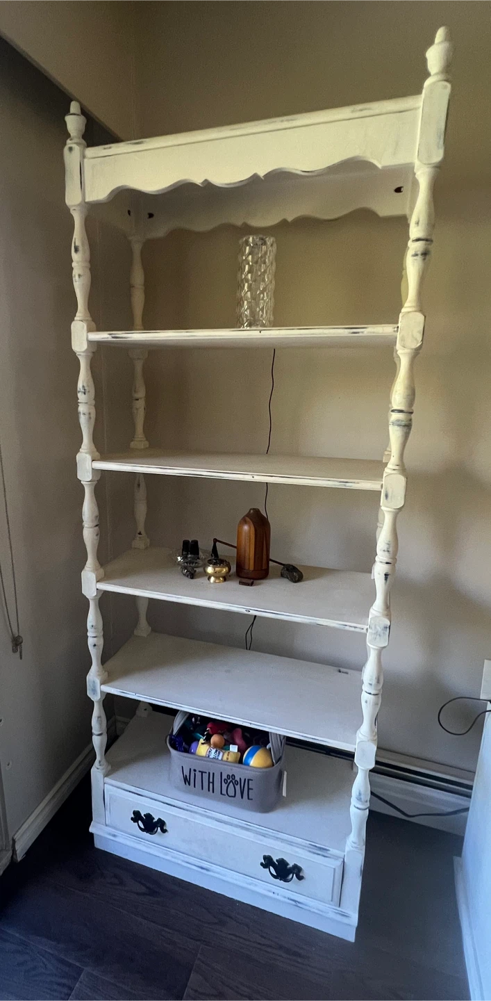 Character Farmhouse Shelf – Unique Double-Sided Drawer