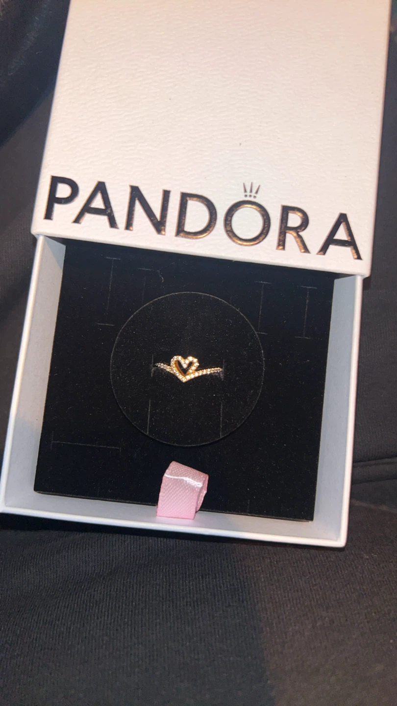 Pandora Wishbone Heart Ring