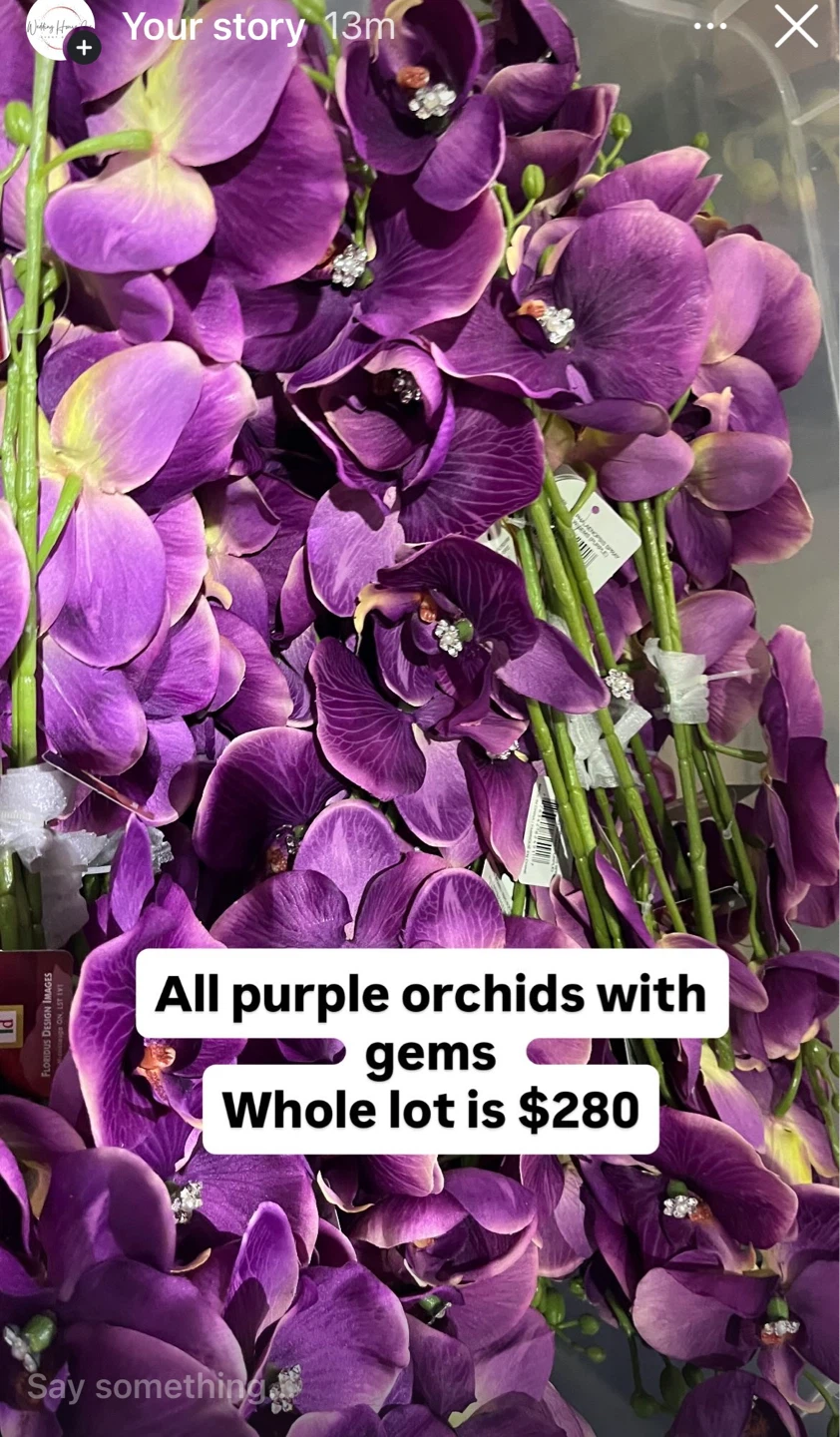 All Purple Orchids with Gems silk