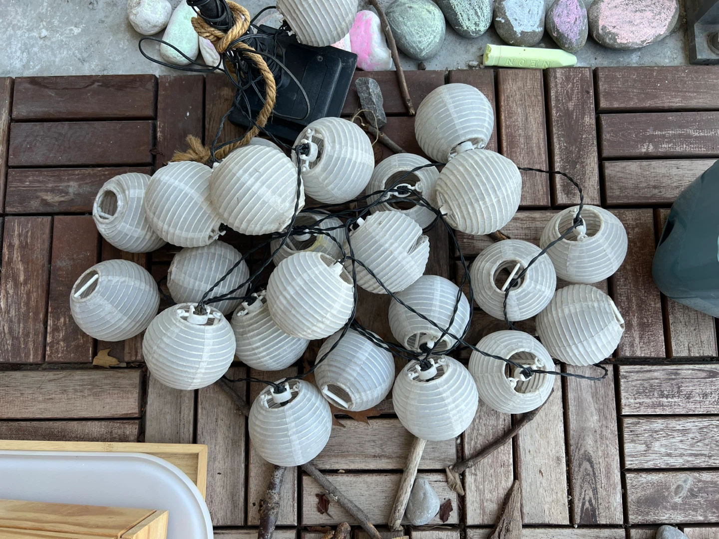 IKEA White Paper Lantern String Lights