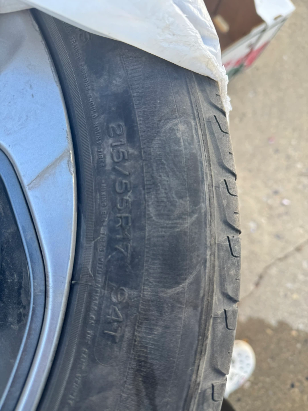 215/55R17 Tire and Original Hyundai Rims