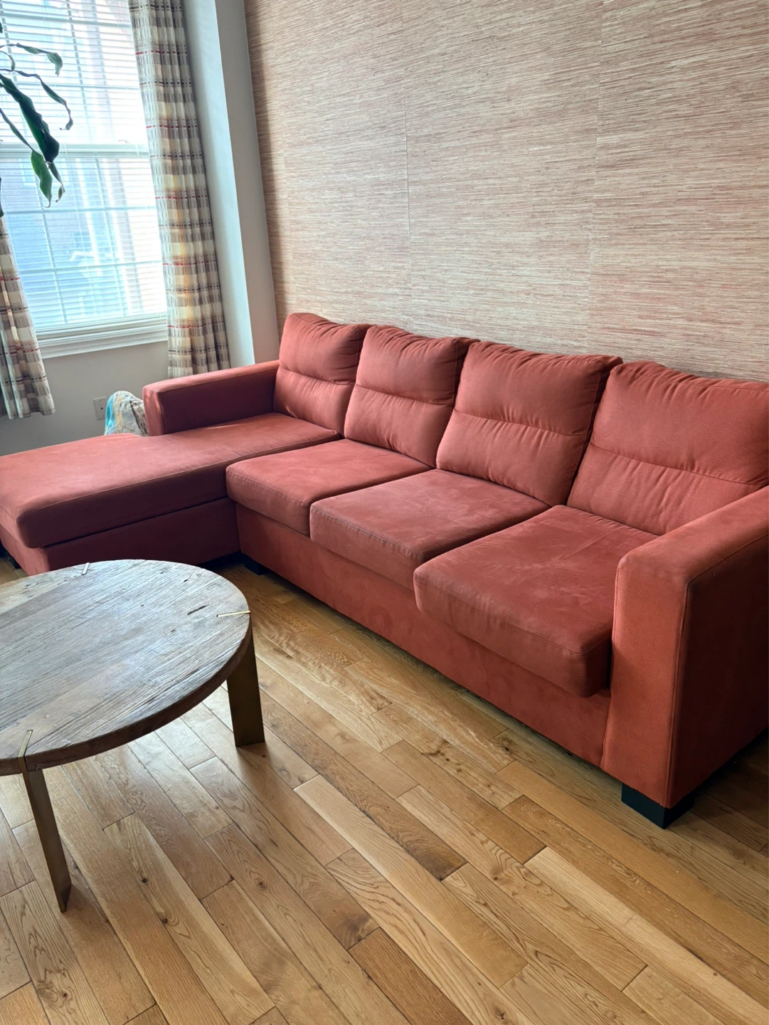 Orange Sectional Sofa with Ottoman - photo 5