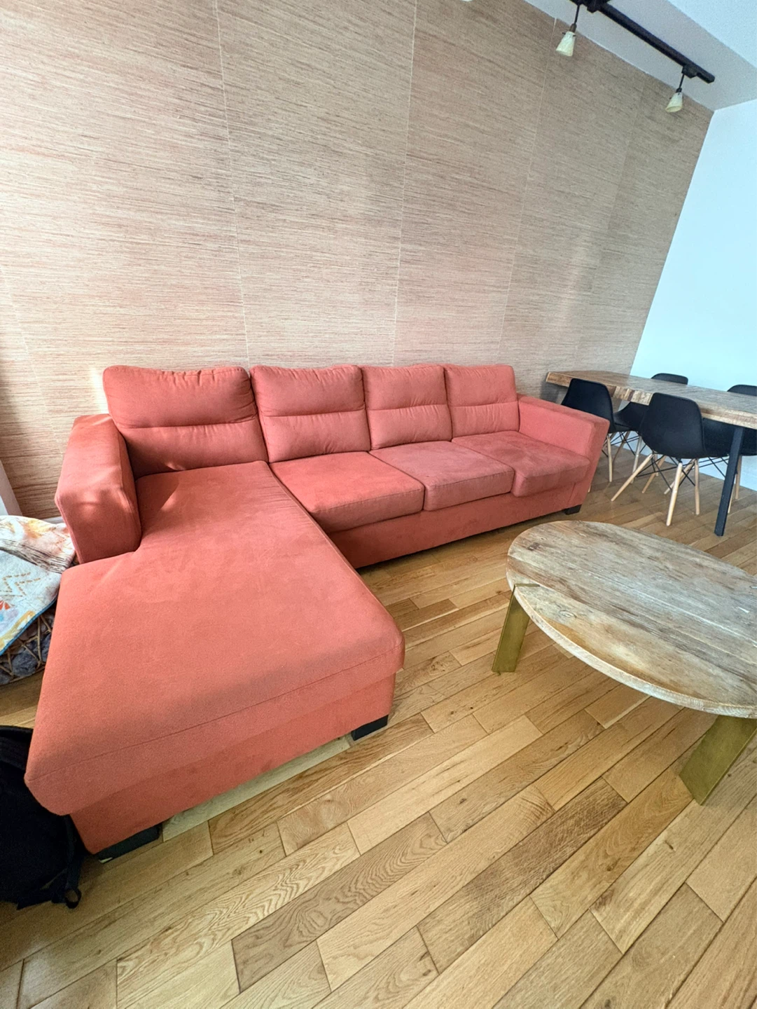 Orange Sectional Sofa with Ottoman - photo 5