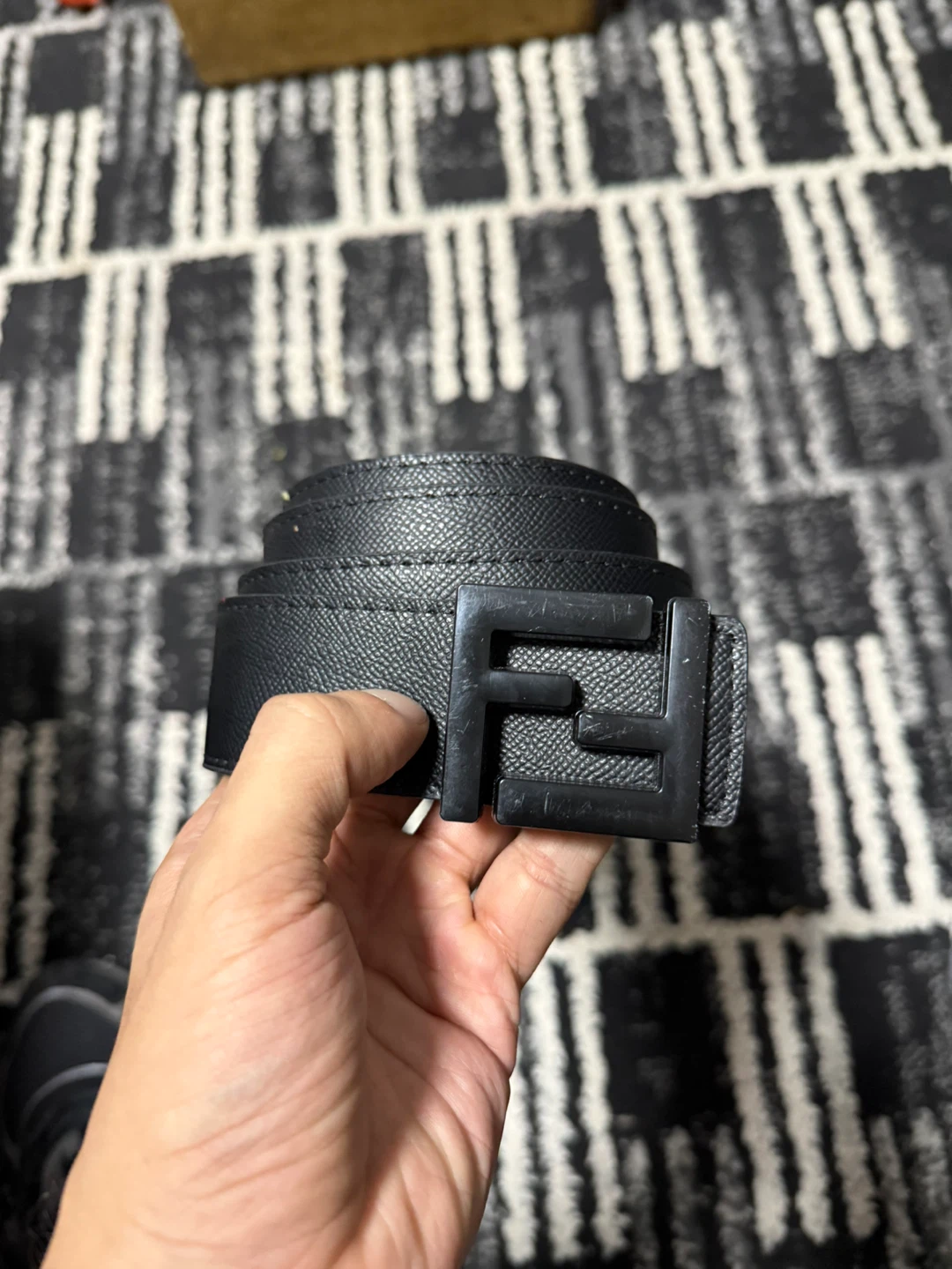 Fendi FF Belt Reversible Black and Yellow 48/120 size