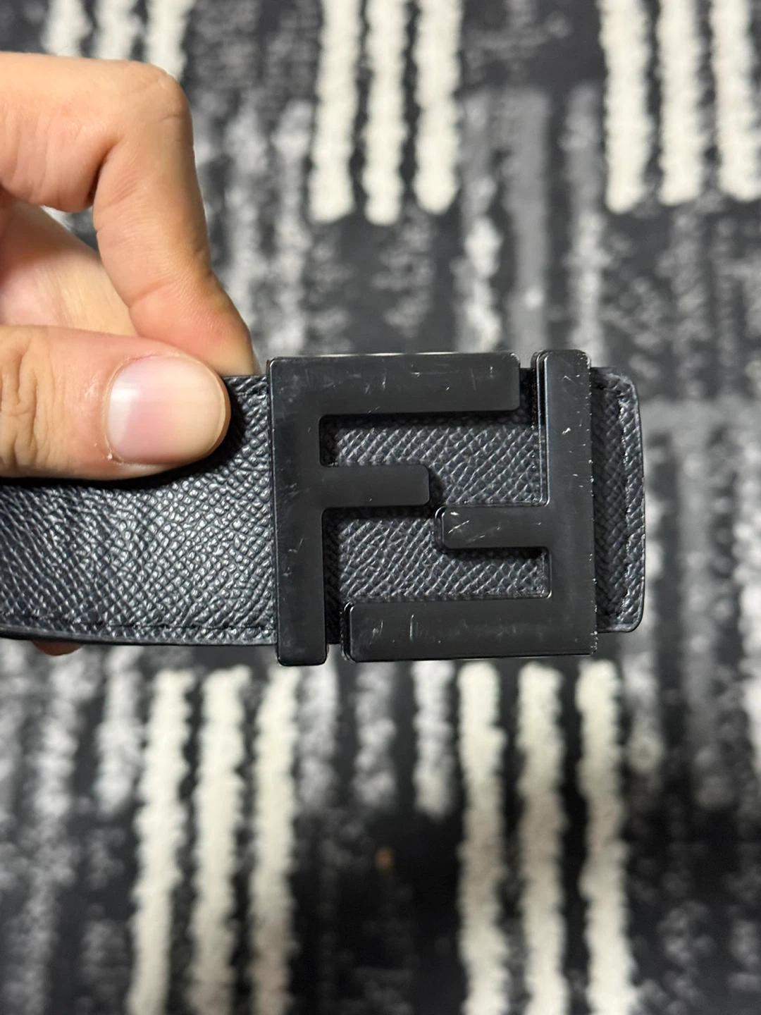 Fendi FF Belt Reversible Black and Yellow 48/120 size - photo 2