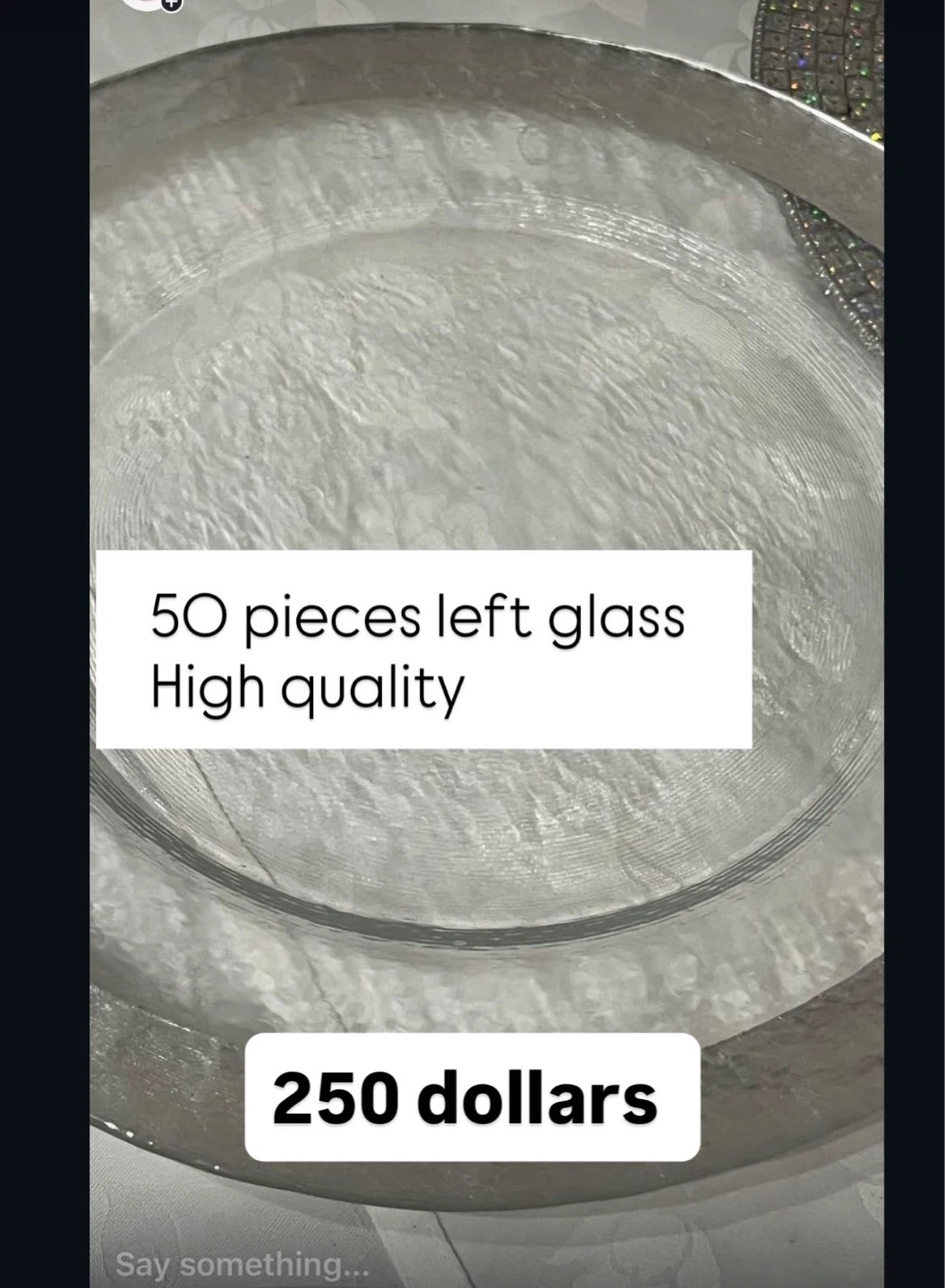 50pcs Glass Charger Plates