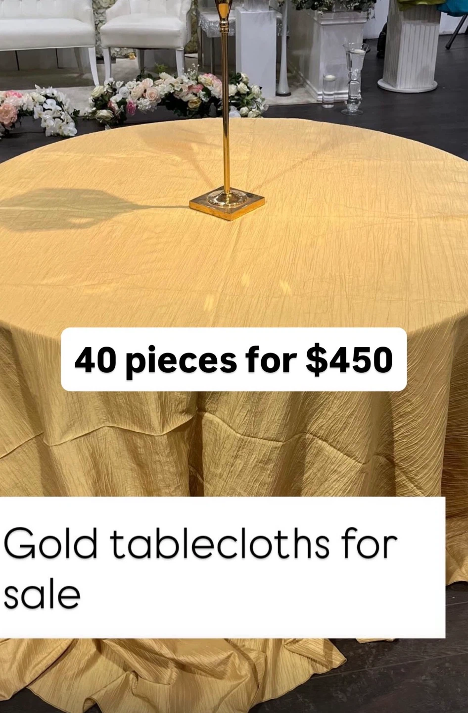 40 Gold Tablecloths for Sale