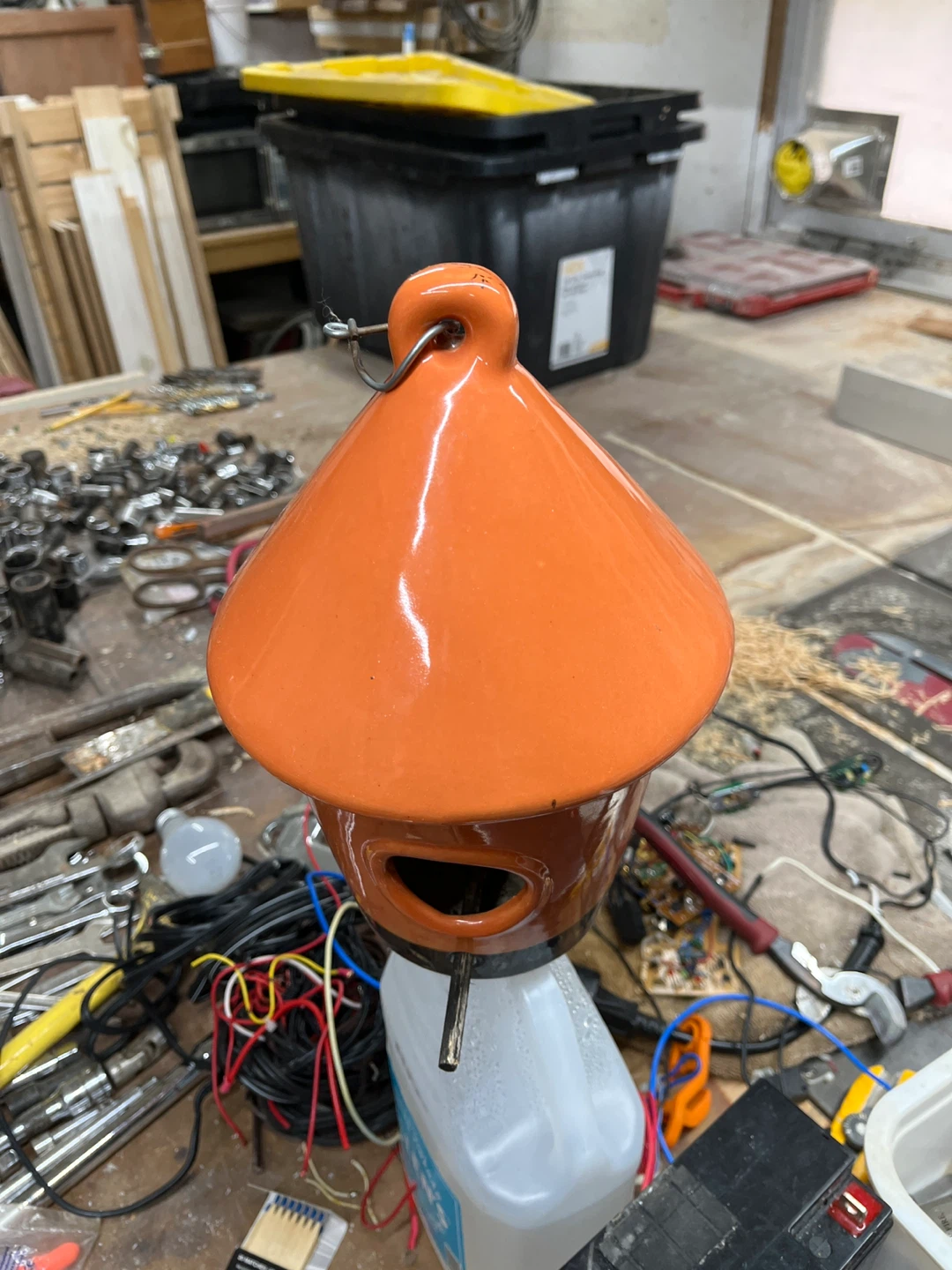Orange Ceramic Birdhouse - photo 3