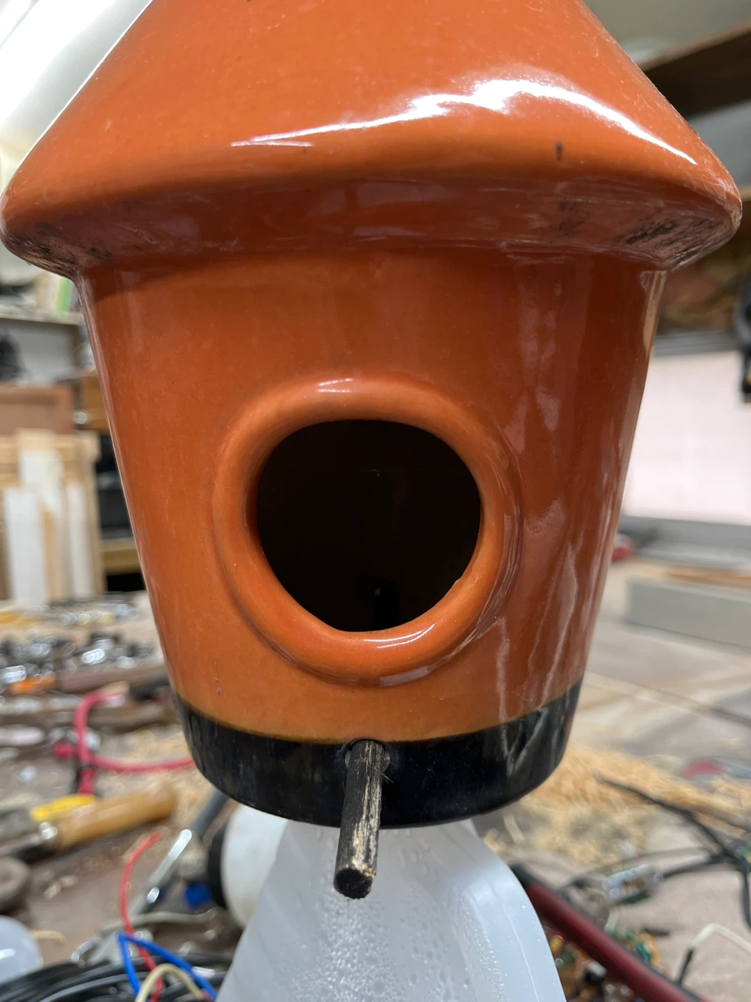 Orange Ceramic Birdhouse - photo 2