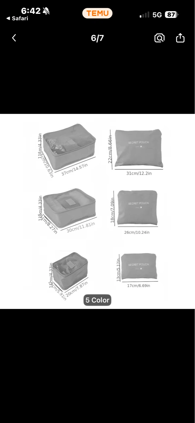 Travel Packing Cube Set (NAVY) - photo 2