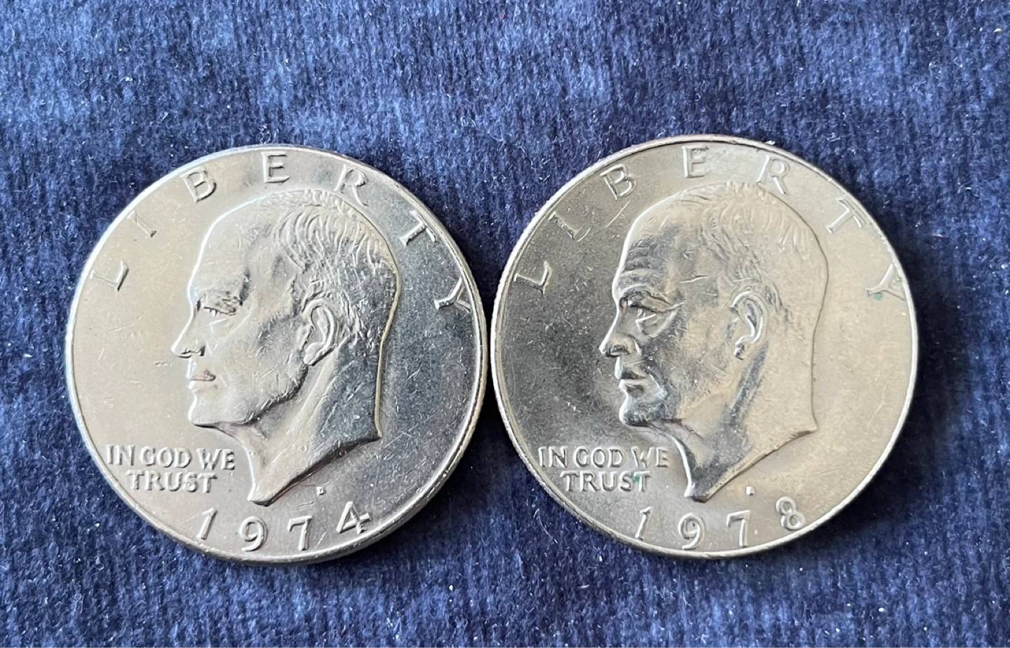 USA 🇺🇸 Two Eisenhower Dollars - 1974 & 1978