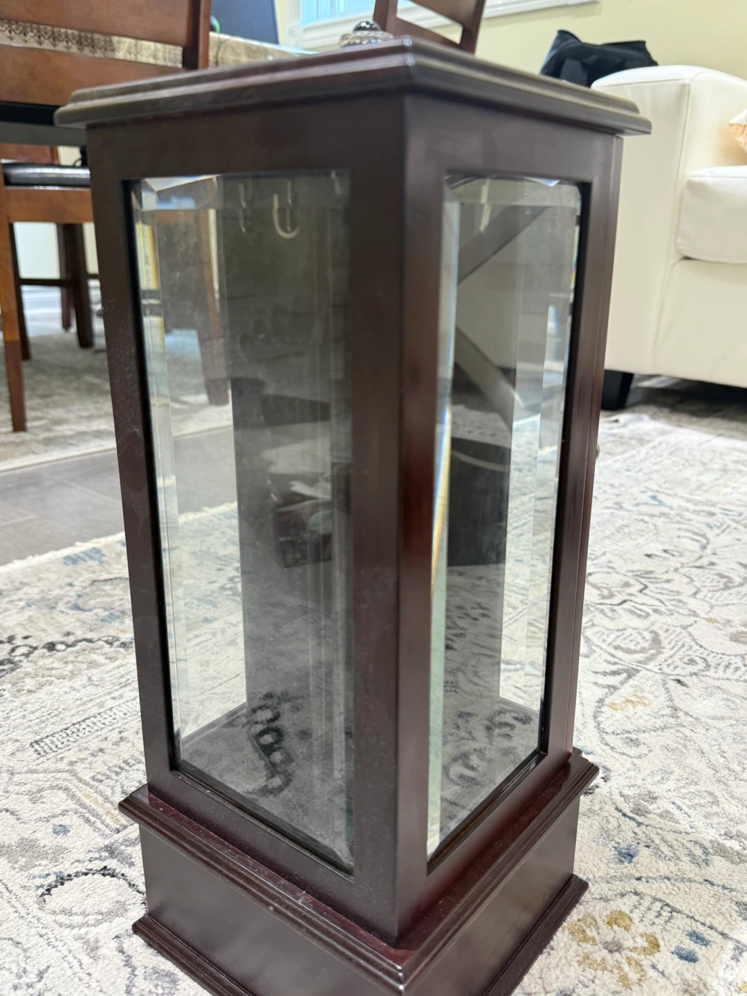 Wooden Jewelry Cabinet with Glass Doors and Drawer - photo 2