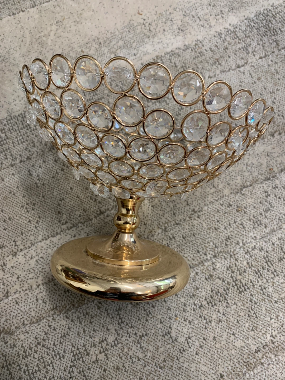 Decorative Crystal and Gold Fruit Bowl