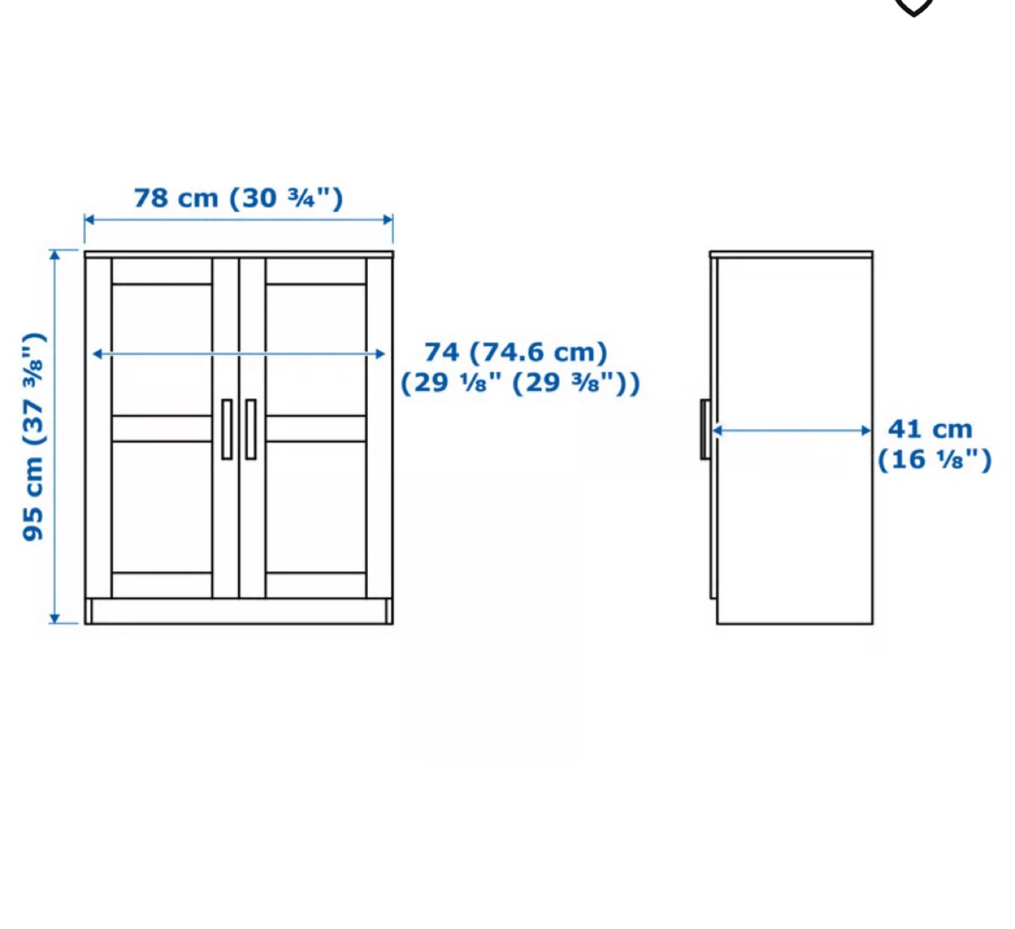 IKEA Brimnes 2-Door Cabinet – White (Missing Back Panel) - photo 3