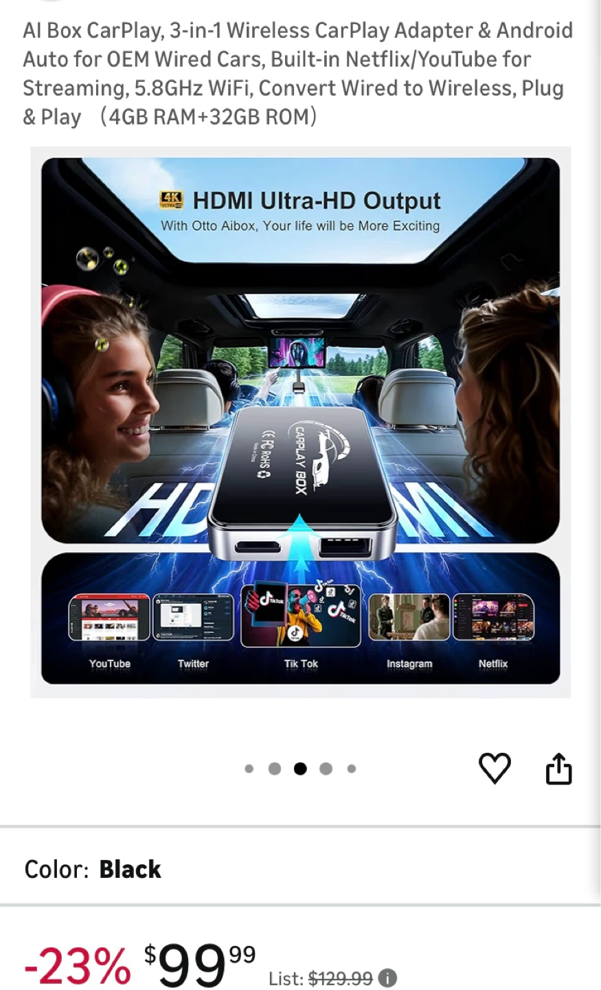 FAIMEE CarPlay & Android Auto Wireless Adapter 4GB RAM+32GB ROM - photo 5