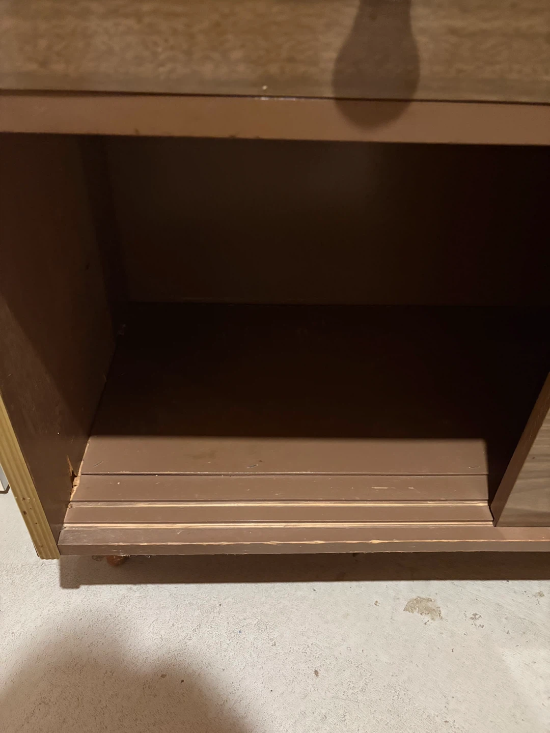 Vintage Wood Cabinet with Sliding Doors and Glass Display - photo 3