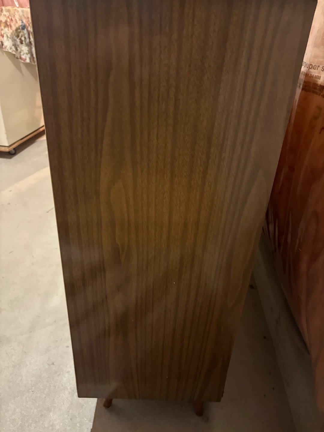 Vintage Wood Cabinet with Sliding Doors and Glass Display - photo 5