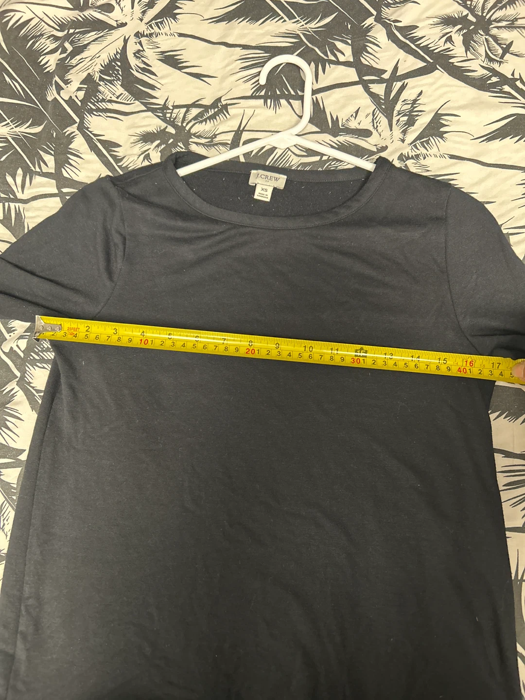 J. Crew Black Long Sleeve T-Shirt with Houndstooth Trim - XS - photo 5