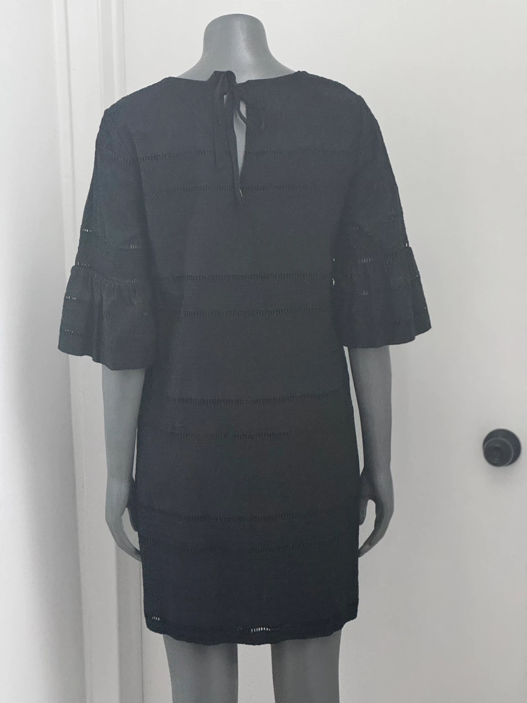 J. Crew Black Eyelet Dress Size 8 - photo 3