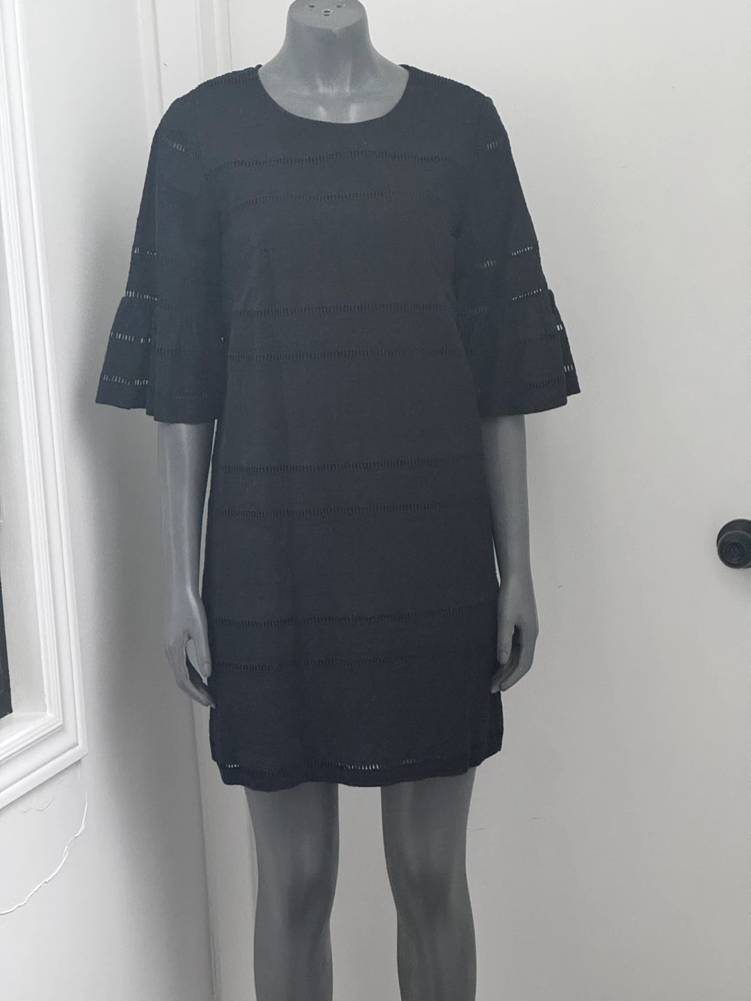 J. Crew Black Eyelet Dress Size 8