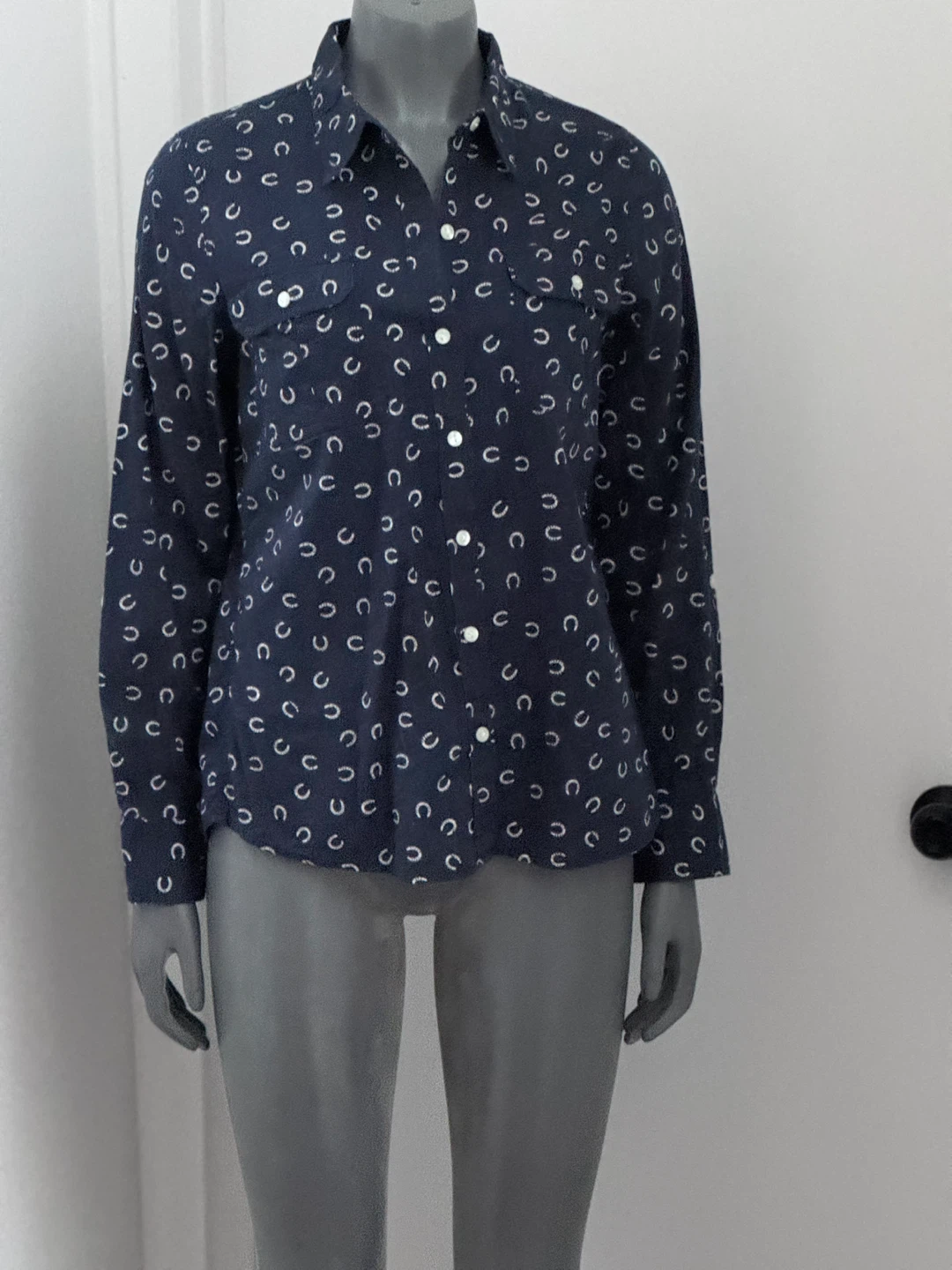Lucky Brand Horseshoe Print Button-Up Shirt - Medium