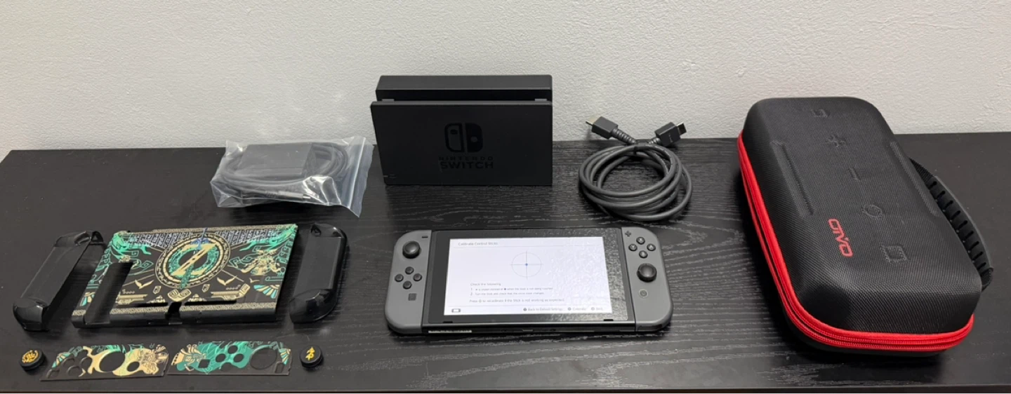 Nintendo Switch Console with Legend of Zelda Themed Accessories