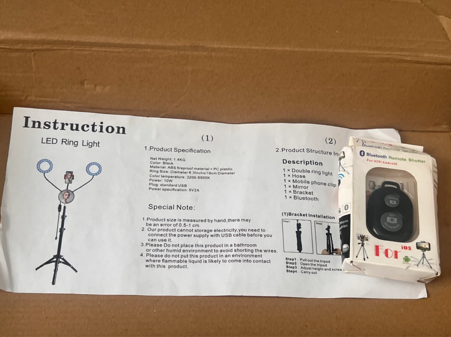 LED Ring Light with Bluetooth Remote and Phone Clip