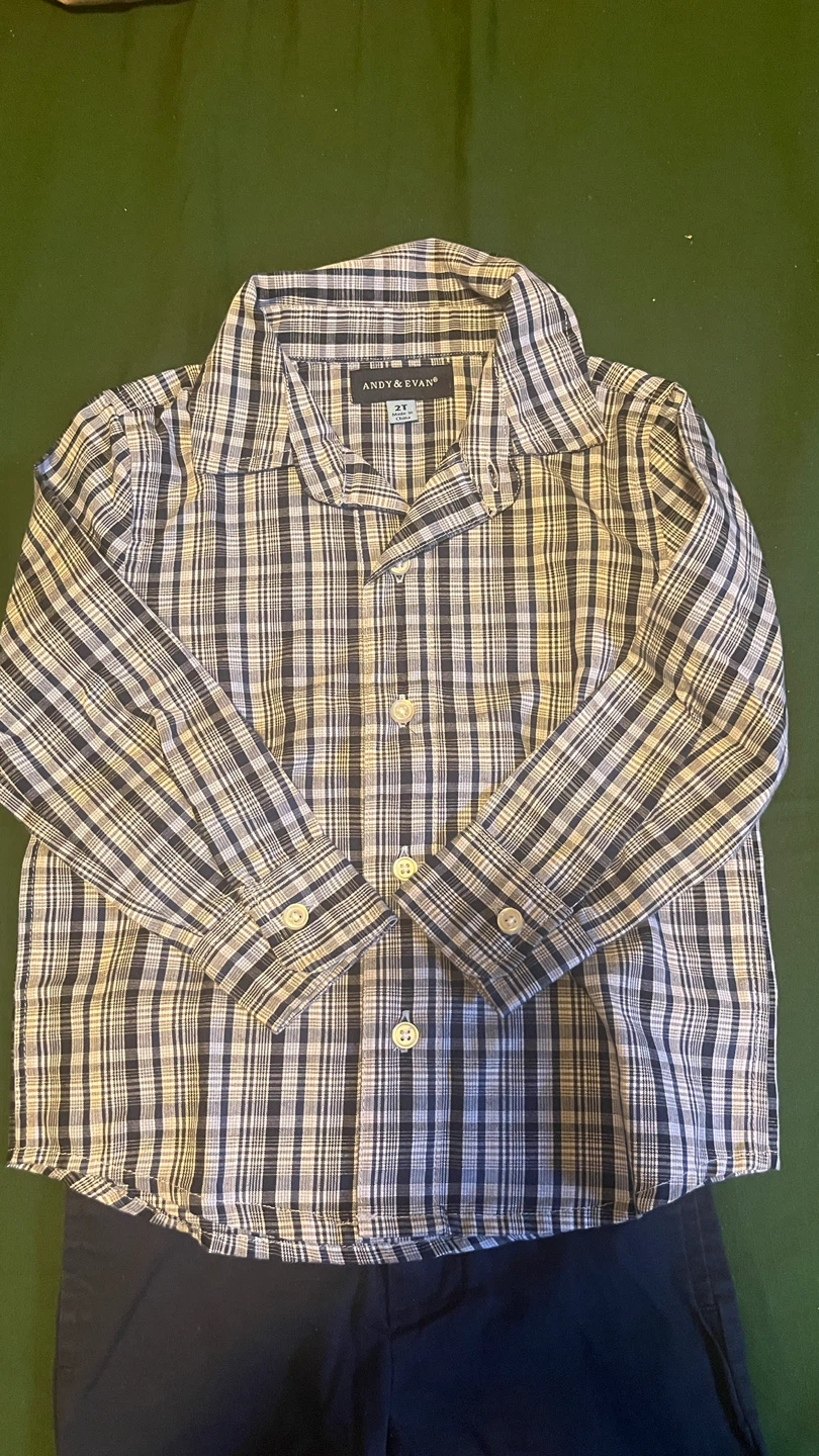 Andy & Evan Boys 2T Plaid Shirt, Vest & Pants Set - Size 2T - photo 3