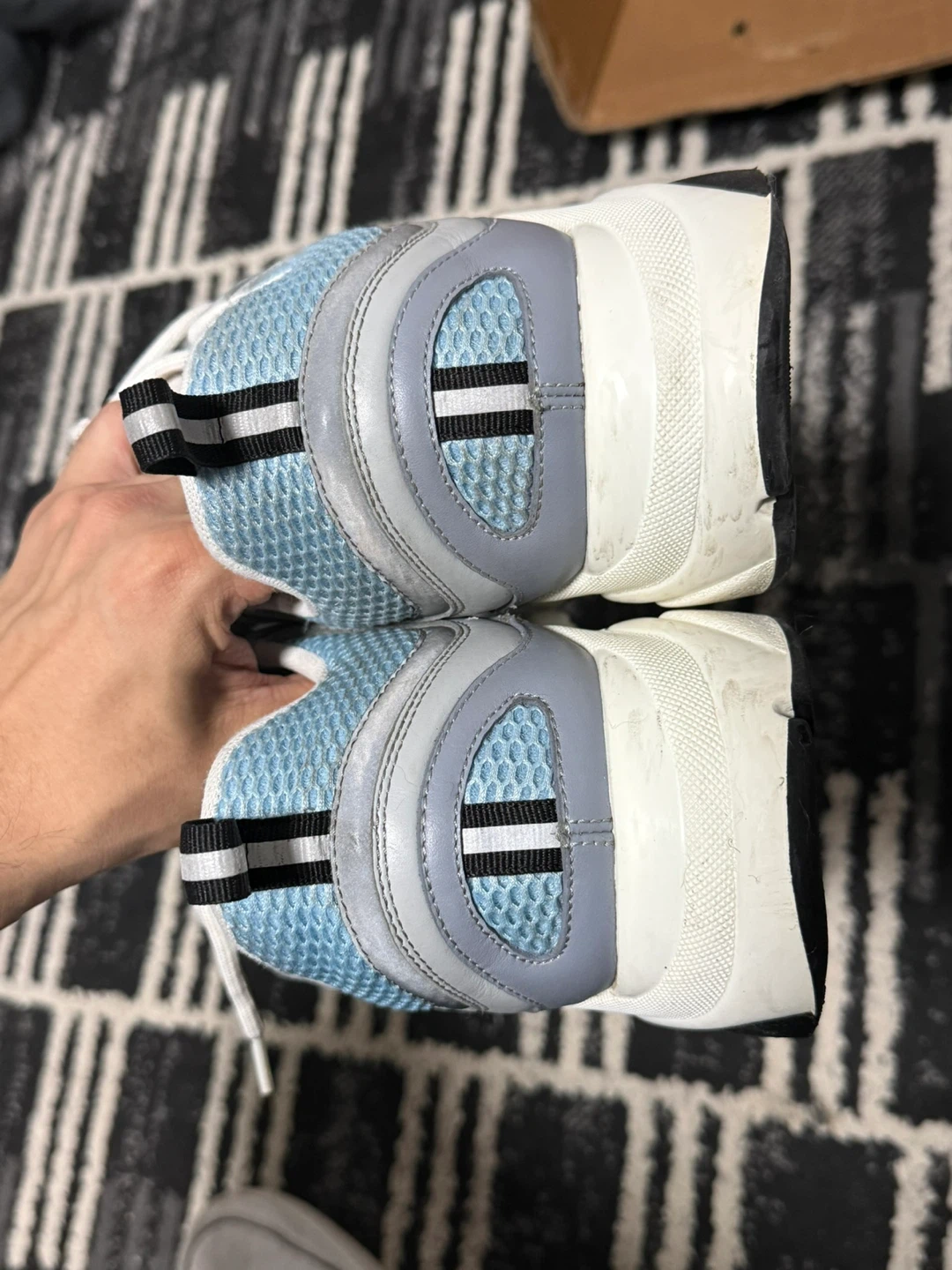 Dior B22 Reflective White Grey Blue Black Mesh Sneakers Sz 13us - photo 5