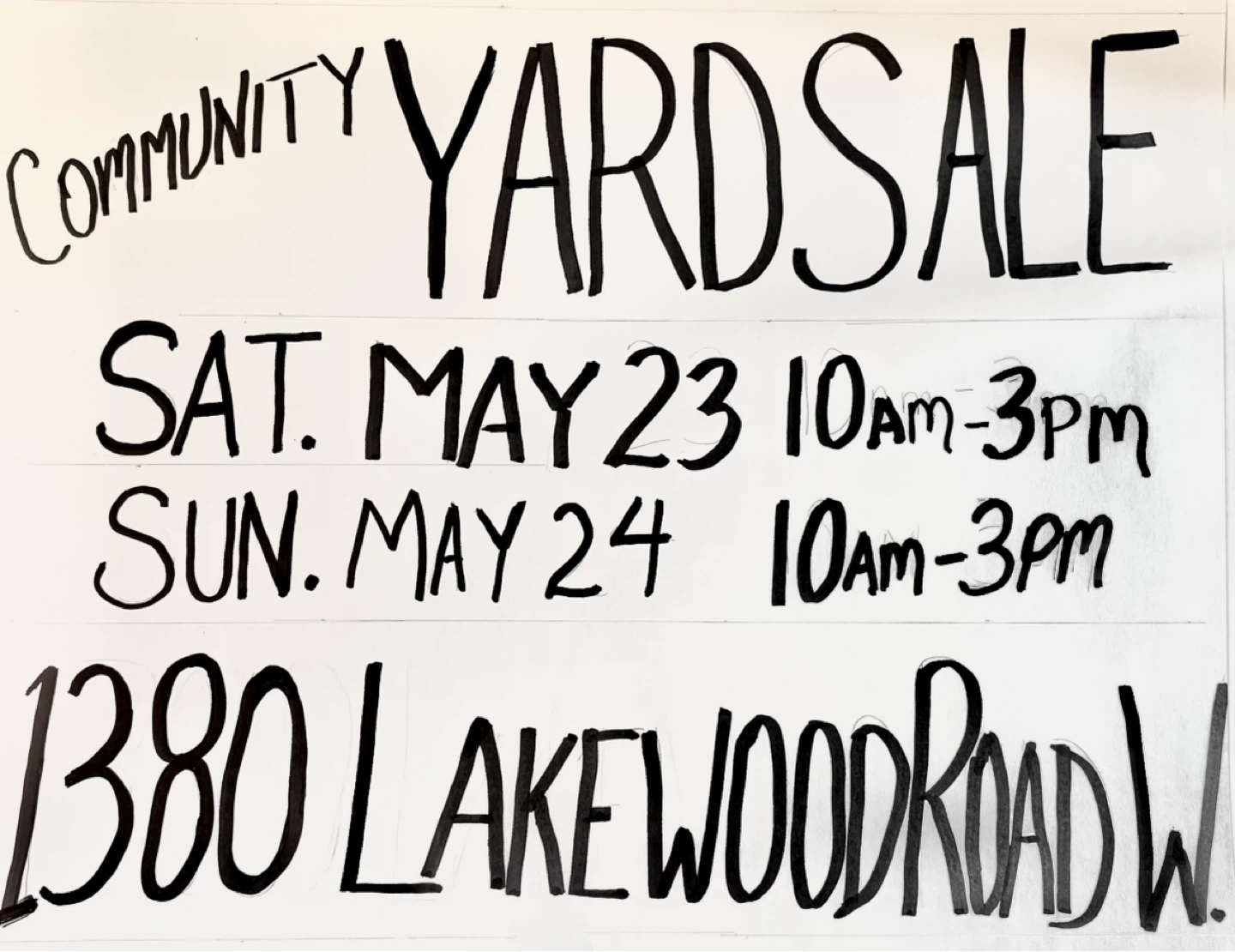 Community Yard Sale - 1380 Lakewood Road West