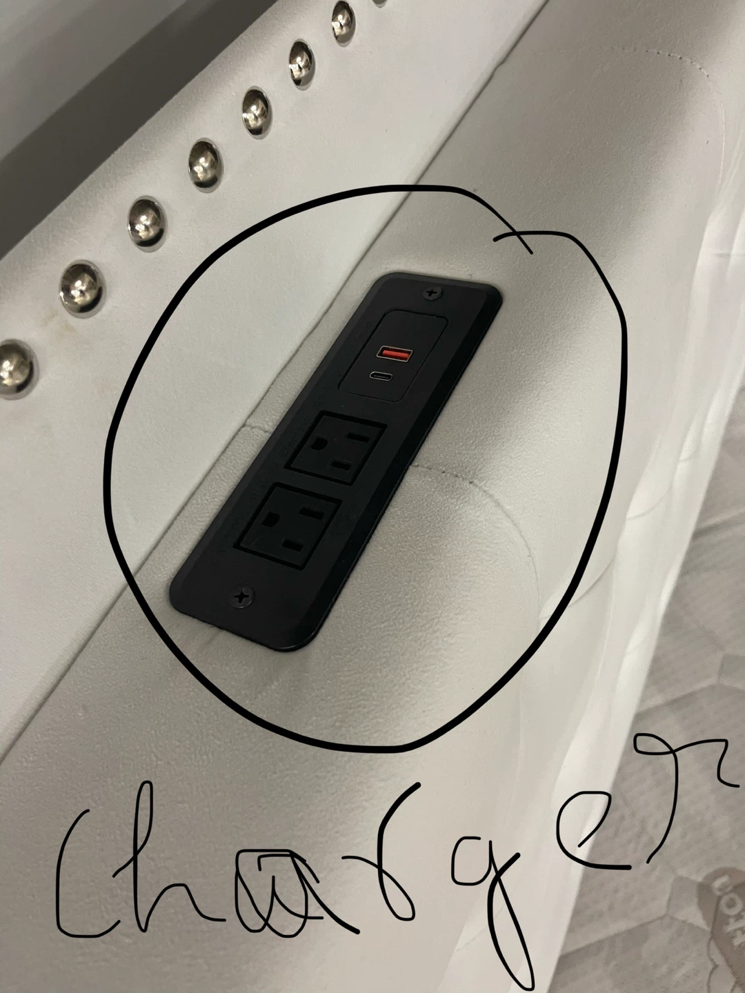 Queen Size Bed with Built-in Charger