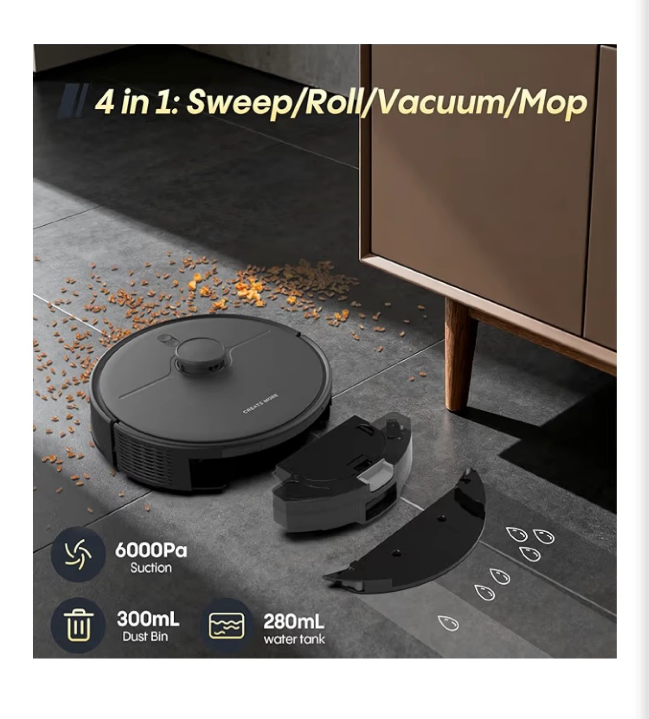Big sale - Robotic Vacuum and Mop - 6000Pa Strong Suction - photo 3