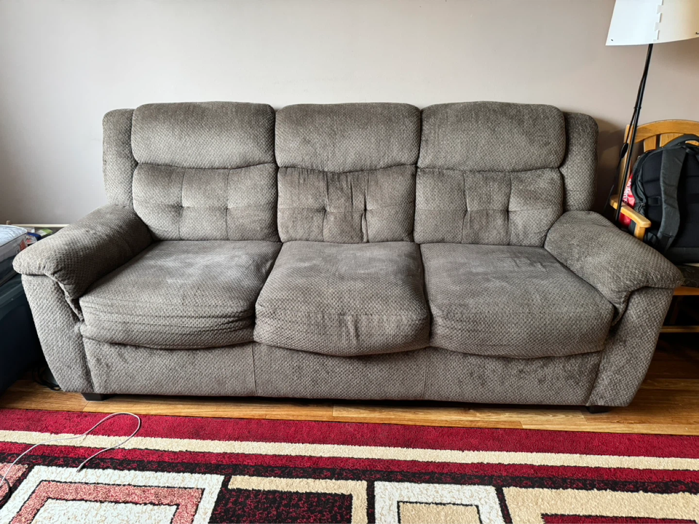 Grey Fabric Loveseat Sofa